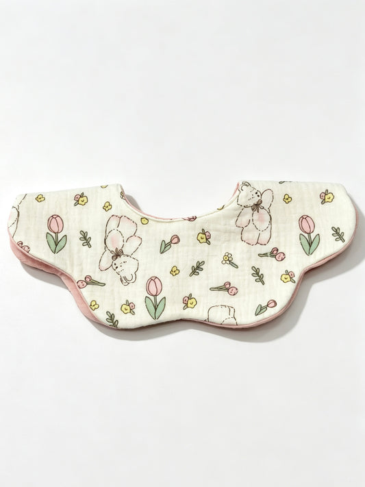 Kids Waterproof Bunny Print Bib Apron for Mealtime Clothing Protection