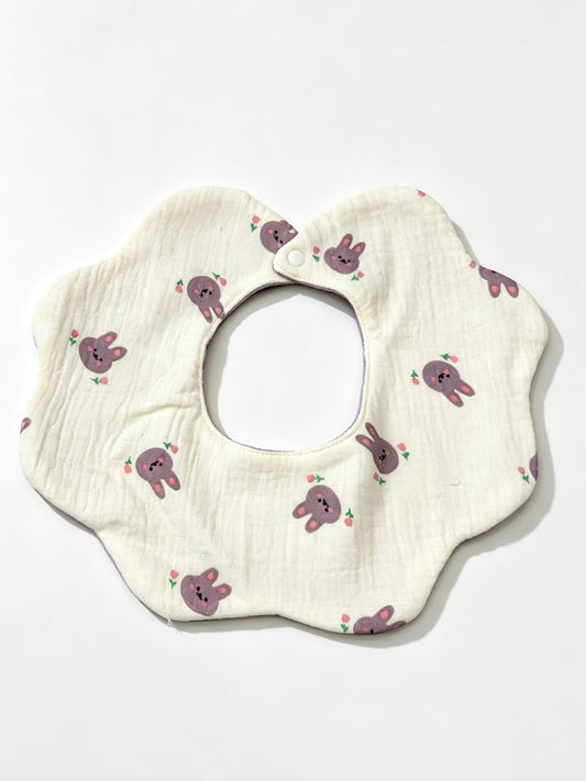 Kids Cotton Waterproof Stain-Resistant Bunny Print Bib