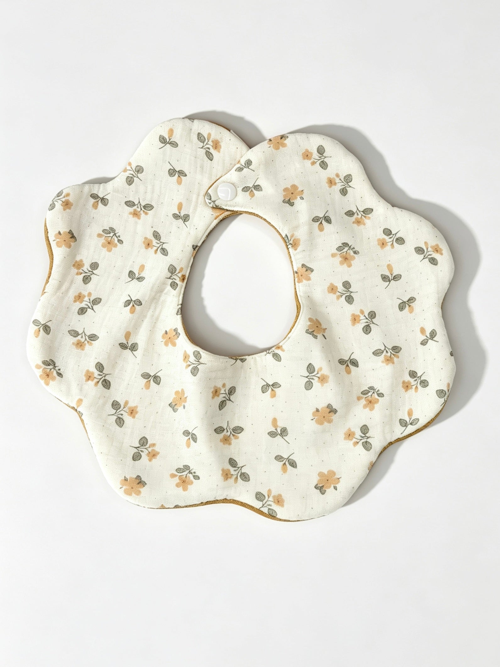 Kids Cotton Waterproof Stain-Resistant Camellia Print Bib