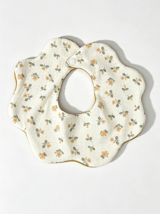 Kids Cotton Waterproof Stain-Resistant Camellia Print Bib