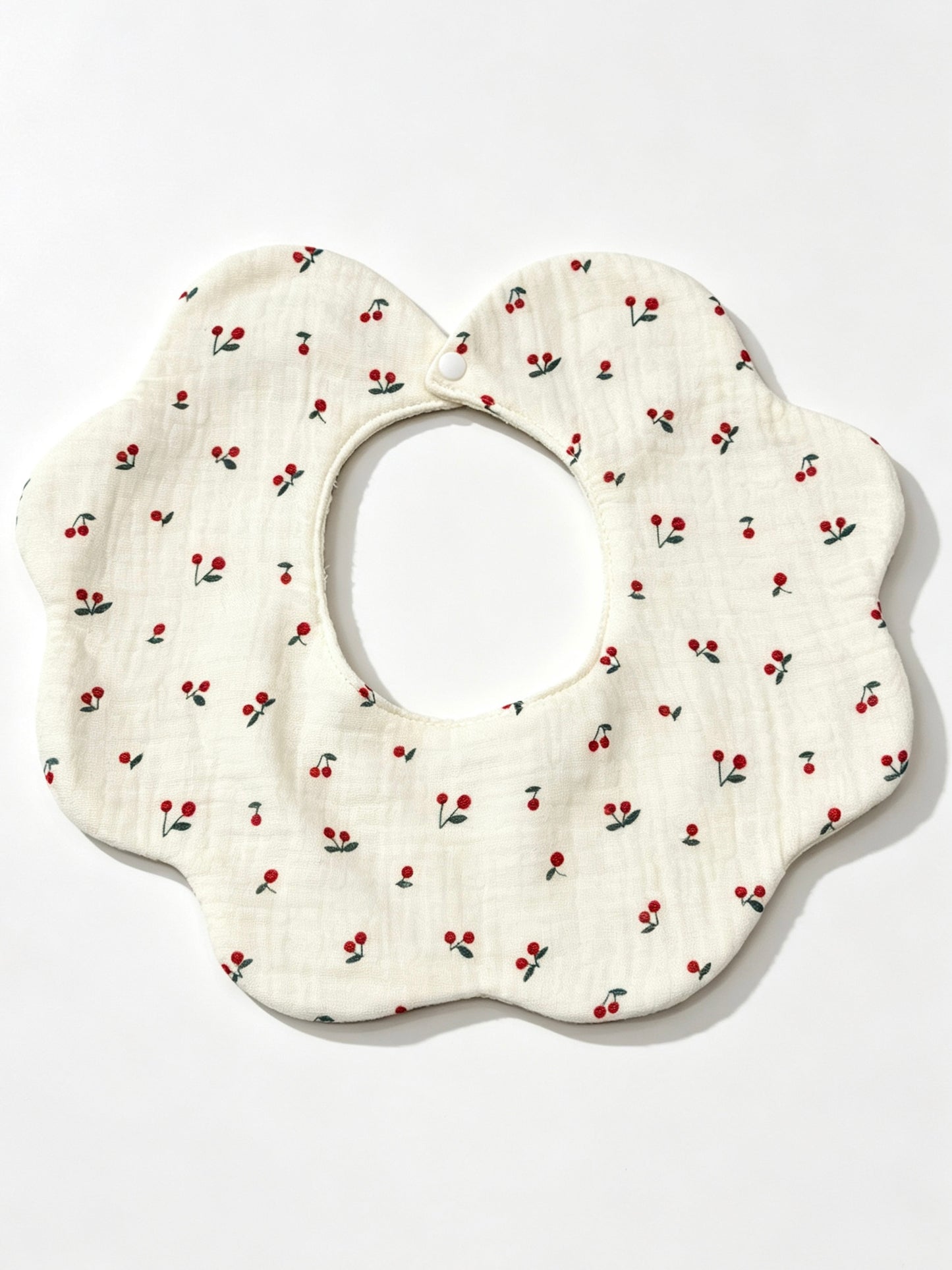 Kids Cotton Waterproof Stain-Resistant Cherry Print Bib