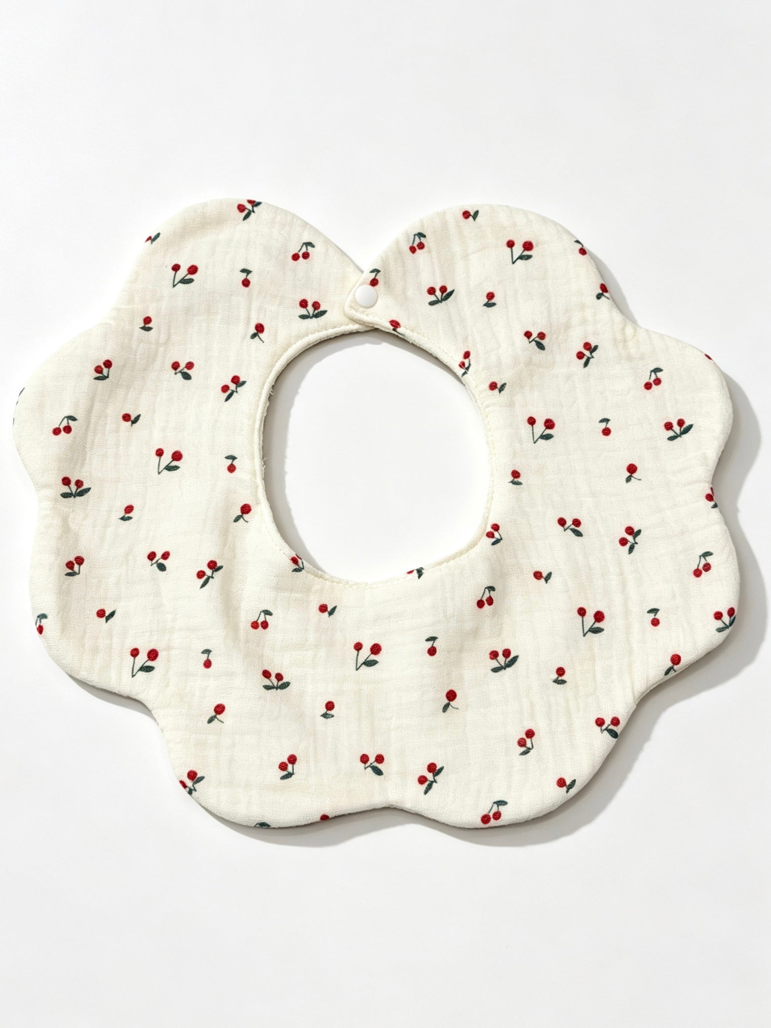 Kids Cotton Waterproof Stain-Resistant Cherry Print Bib