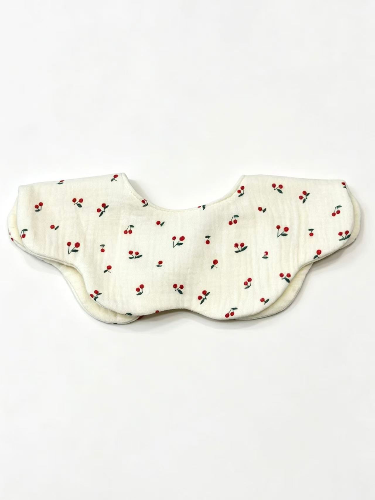 Kids Cotton Waterproof Stain-Resistant Cherry Print Bib
