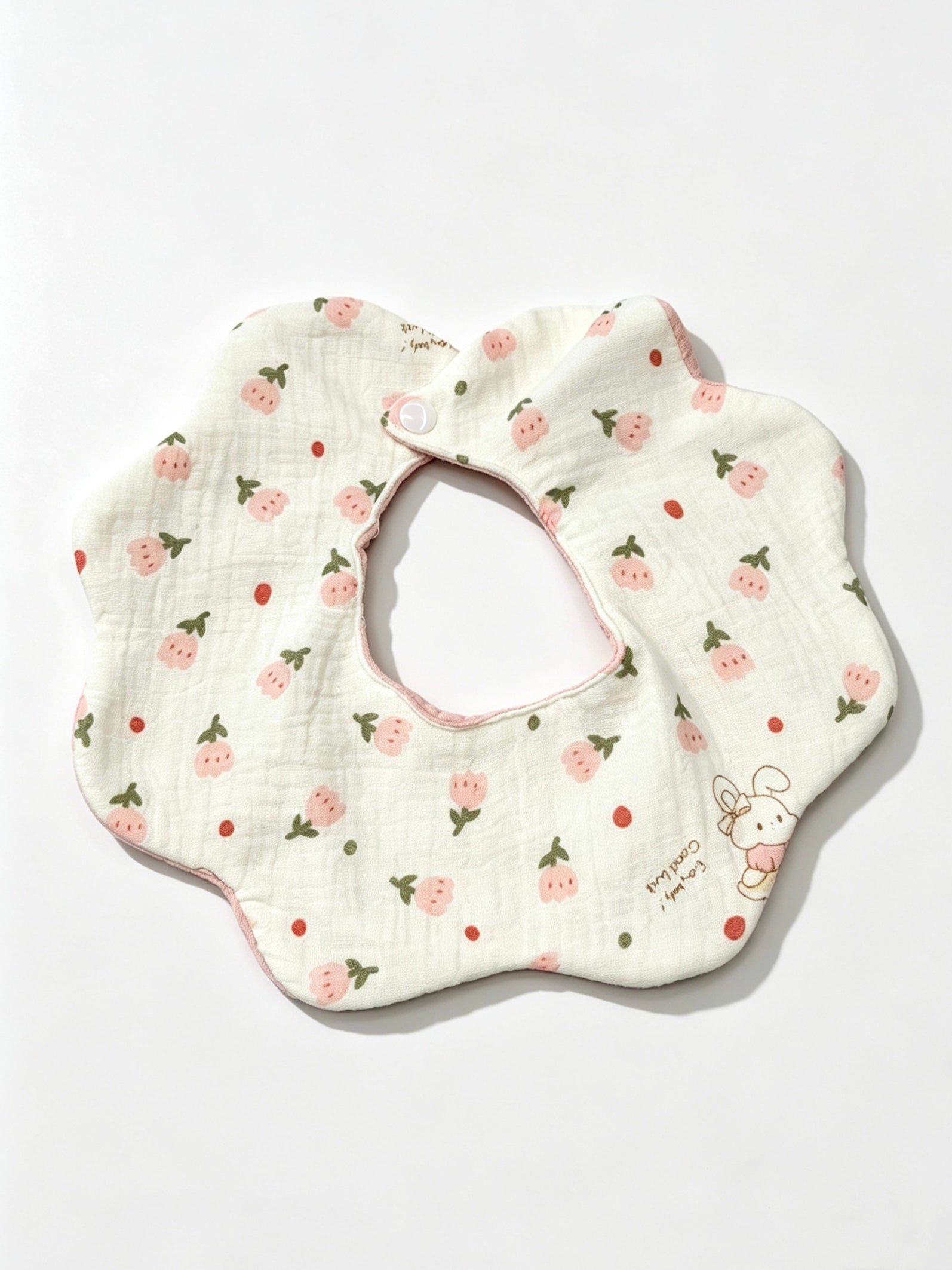 Kids Cotton Waterproof Stain-Resistant Garden Bunny Print Bib
