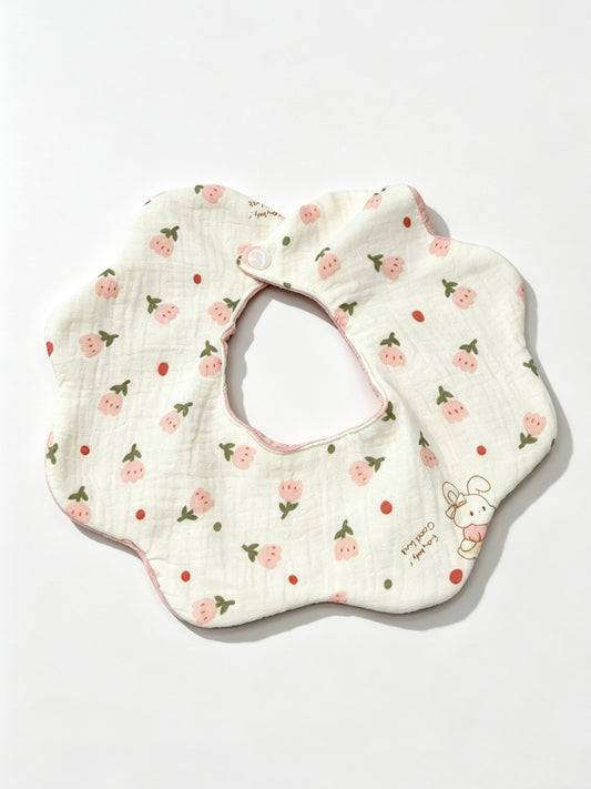 Kids Cotton Waterproof Stain-Resistant Garden Bunny Print Bib