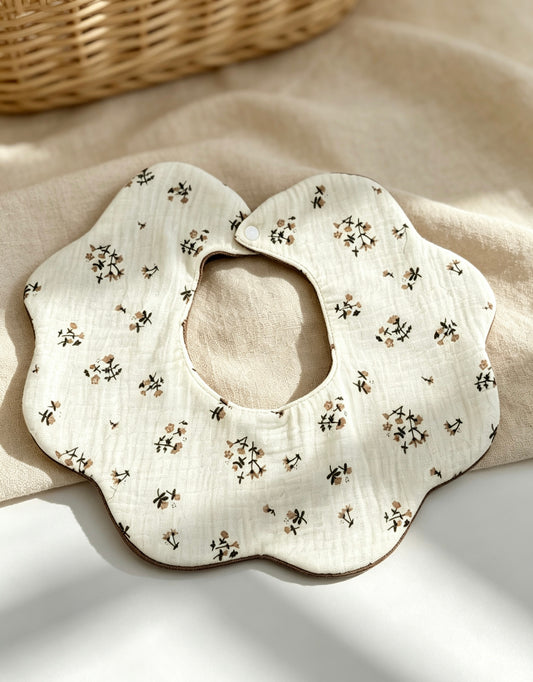 Kids Cotton Waterproof Stain-Resistant Little Flower Print Bib