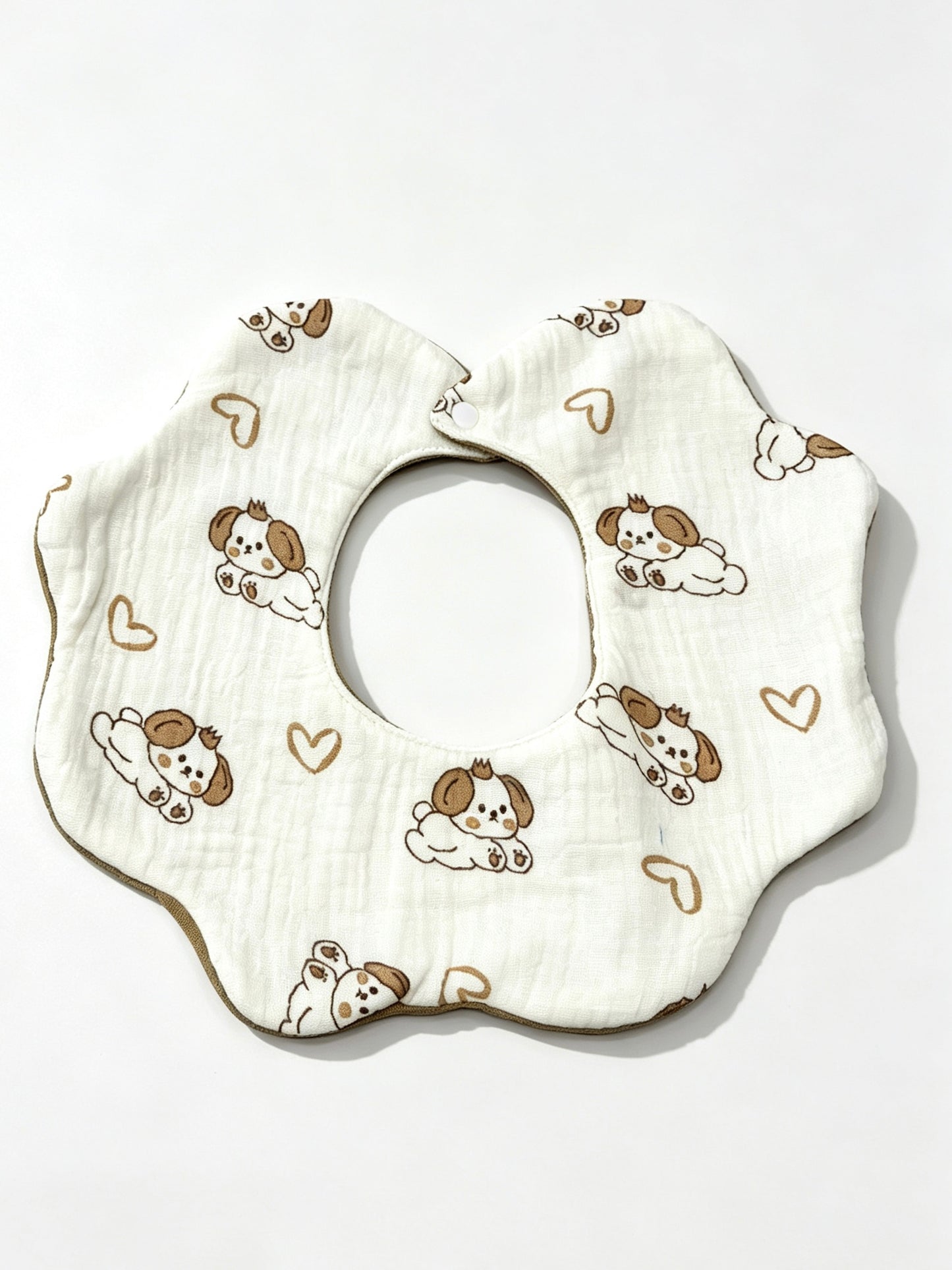 Kids Cotton Waterproof Stain-Resistant Puppy Heart Print Bib
