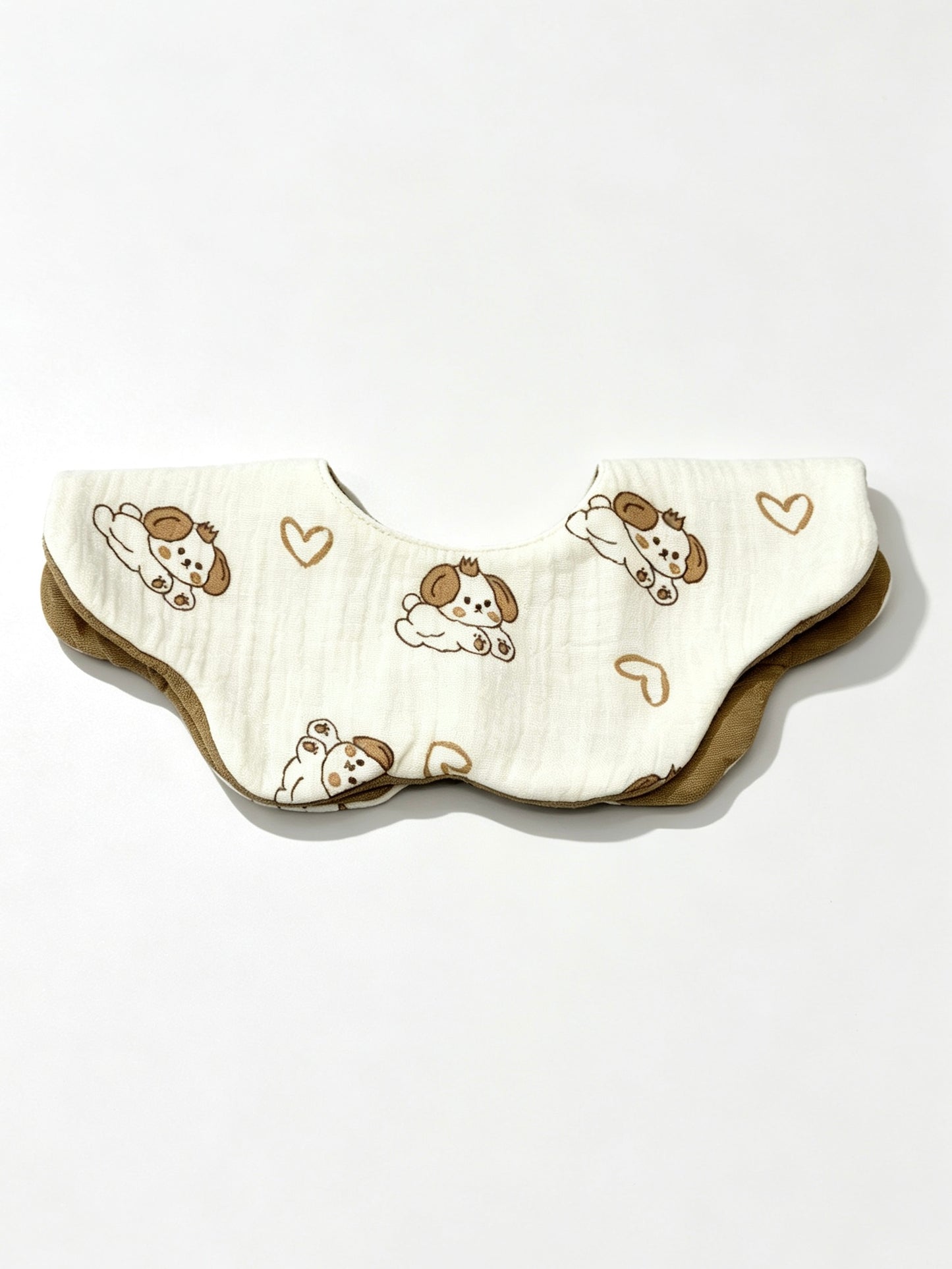 Kids Cotton Waterproof Stain-Resistant Puppy Heart Print Bib