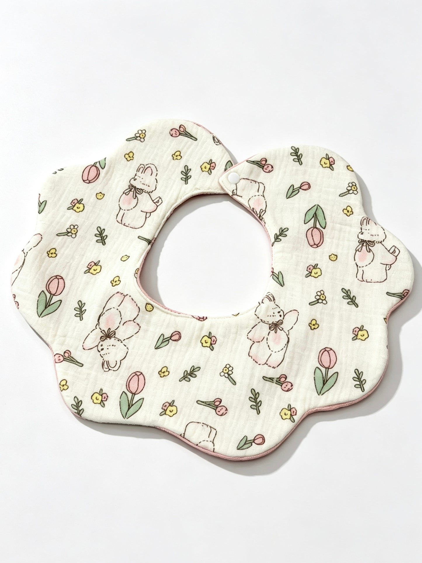 Kids Waterproof Bunny Print Bib Apron for Mealtime Clothing Protection