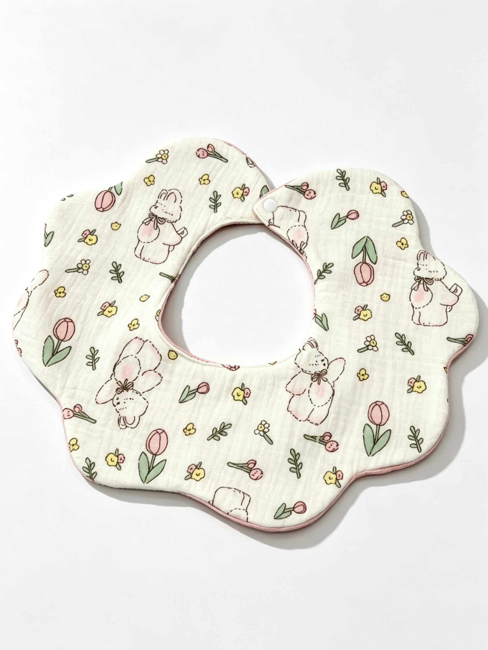 Kids Waterproof Bunny Print Bib Apron for Mealtime Clothing Protection