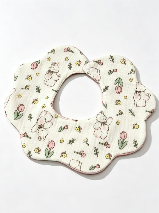 Kids Waterproof Bunny Print Bib Apron for Mealtime Clothing Protection