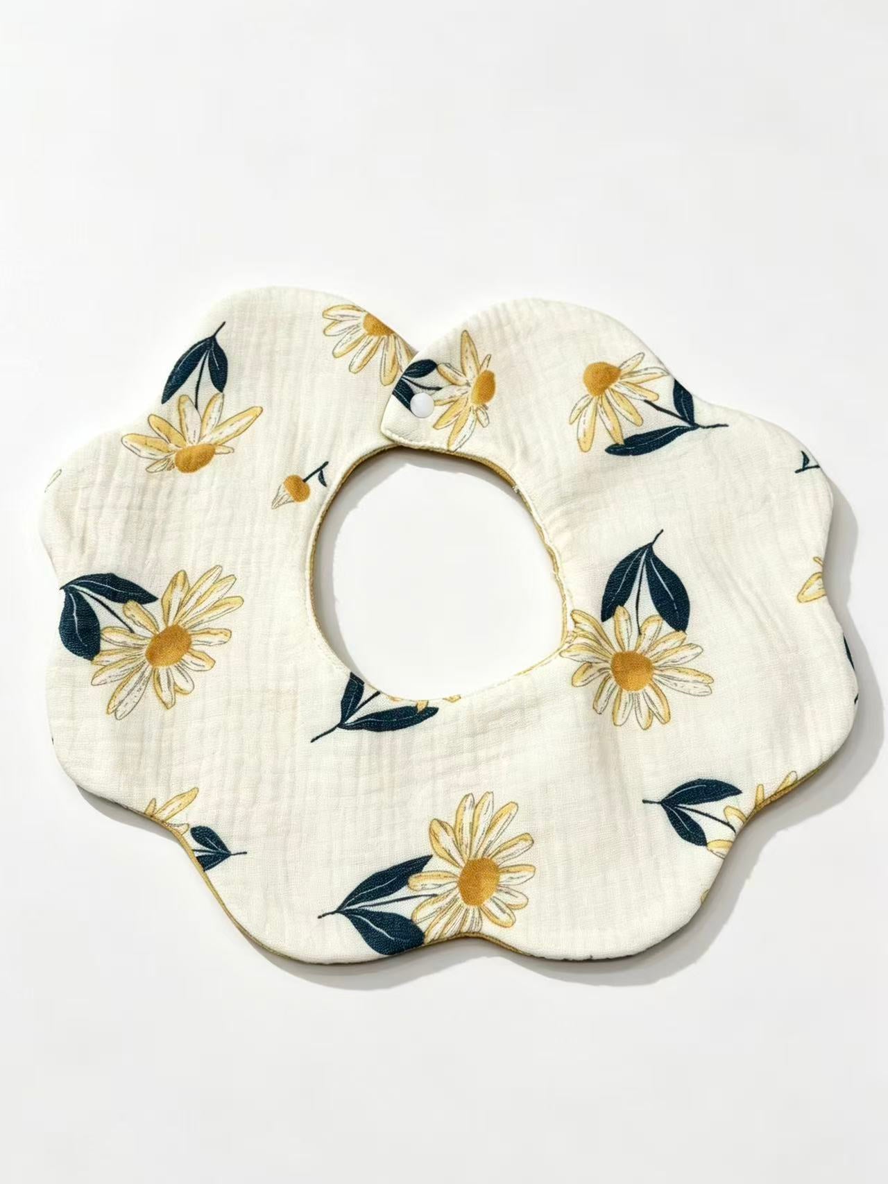 Kids Waterproof Daisy Print Bib Apron for Mealtime Clothing Protection